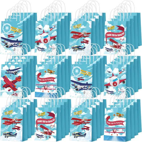 Miniatura 16 de Outus 24 piezas de bolsas de regalo de fiesta de mariposa, bolsas de golosinas de mariposa, bolsas de papel para regalos con mango, morado, azul