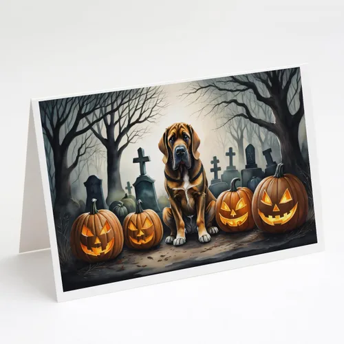 Miniatura 72 de Caroline's Treasures DAC2018GCA7P - Tarjetas de felicitación y sobres de Halloween espeluznantes de Border Collie, paquete de 8 tarjetas en blanco