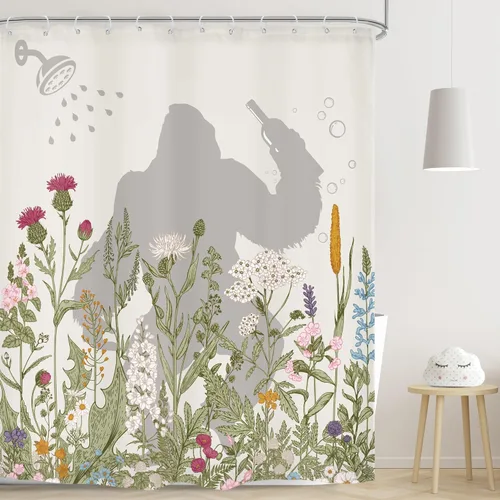 Miniatura 13 de Juego de cortinas de ducha divertidas con diseño de calavera y esqueleto de Halloween para baño, 60 pulgadas de ancho x 71 pulgadas de alto