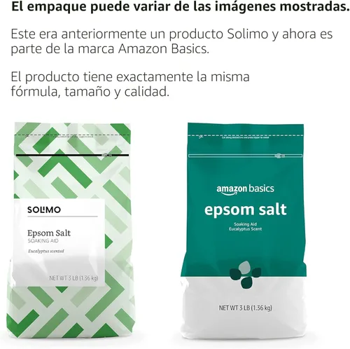 Miniatura 2 de Amazon Basics Ayuda para remojar sal de Epsom, aroma a eucalipto, 3 libras