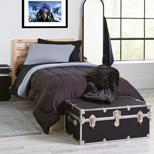 Miniatura 7 de Rhino Trunk & Case Maletero grande con ruedas extraíbles y bandeja de madera dura, camarero de campamento de verano, baúl universitario, baúl