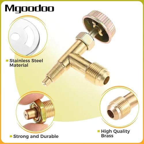 Miniatura 3 de Kit de Válvula de Control de Aguja de 3/8" Macho Giratorio con Rosca de Propano para Estufa de Cocina, Boquilla de Chorro de Propano de 0.047
