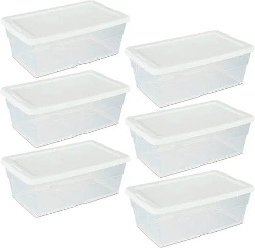 Miniatura 2 de Sterilite Caja de almacenamiento de 13.5 x 8.3 x 4.8 pulgadas, 6 cuartos de galón, transparente, paquete de 6