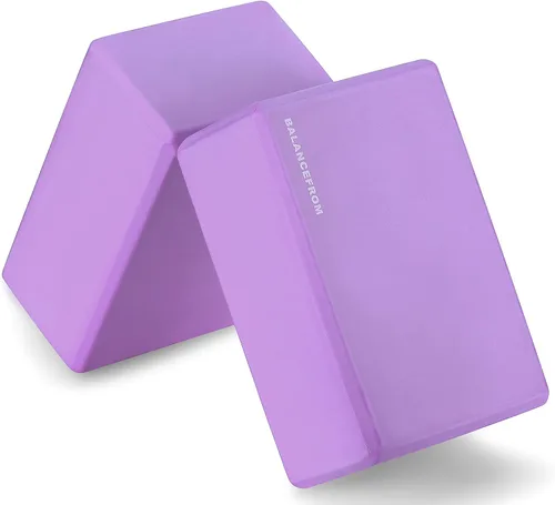 Miniatura 7 de BalanceFrom GoYoga - Juego de 2 bloques de yoga de alta densidad, 9 x 6 x 4 pulgadas cada uno Rojo