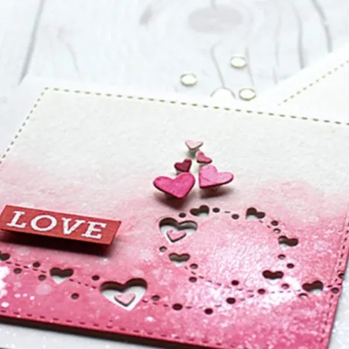 Miniatura 7 de 1 troquel de corte de encaje de corazón, troqueles de encaje de corazón, plantillas de corte de metal Letmefun DIY álbum de recortes, tarjetas