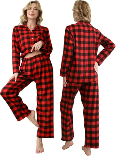 Miniatura 5 de Schbbbta Pijamas familiares de Navidad a juego para parejas, ropa de dormir de manga larga
