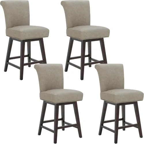 Miniatura 29 de CHITA Taburete giratorio de 26 pulgadas con altura de mostrador, taburete de bar tapizado moderno con respaldo certificado FSC de cuero sintético