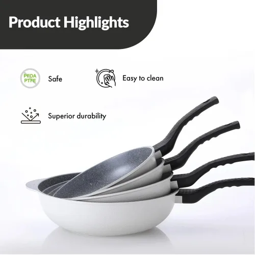 Miniatura 2 de Neoflam Wok antiadherente de aluminio fundido – Sartén ligera y duradera, revestimiento antiadherente saludable, fácil de limpiar, apto