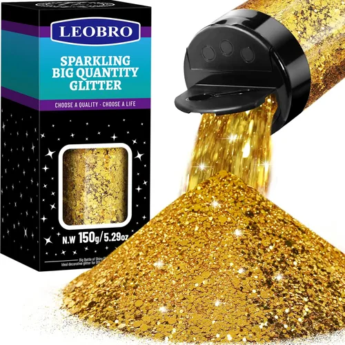 Miniatura 17 de LEOBRO Purpurina verde, purpurina gruesa, 5.29 onzas (5.29 oz), purpurina artesanal para resina, mezcla de purpurina fina y purpurina gruesa, Verde