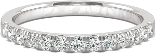 Miniatura 4 de Alianza de boda redonda Forever One de oro blanco de 14 quilates, 0.29 quilates DEW por Charles & Colvard