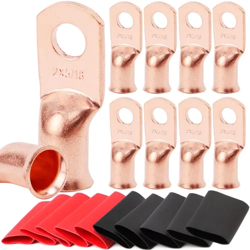 Miniatura 51 de TKDMR - Kit de 264 piezas de extremos de cable de batería, 132 piezas de terminales de anillo de lengüetas de cable de cobre resistentes AWG 8 6 4 2