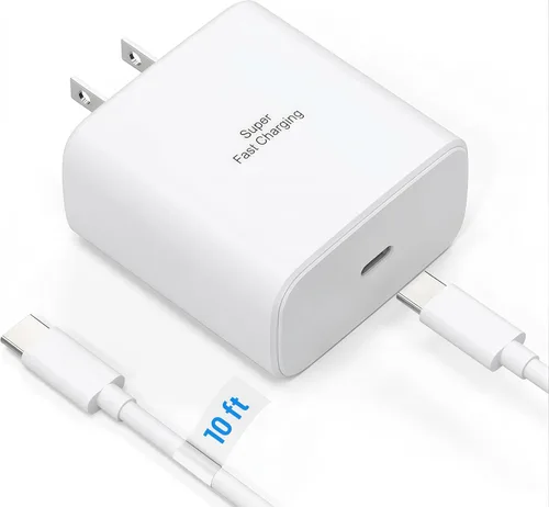 Miniatura 8 de Galaxy S26 S25 45W para cargador Android, bloque USB C de carga súper rápida, PD PPS de carga rápida tipo C, cable de carga rápida de 10 pies