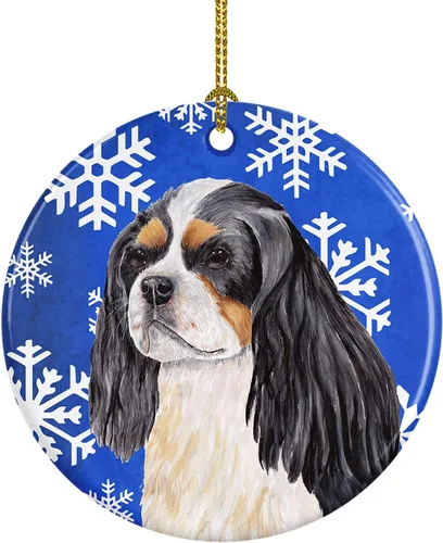 Miniatura 72 de Caroline's Treasures Cavalier Spaniel - Adorno de cerámica para colgar en el árbol de Navidad, para el hogar, Navidad, fiestas, regalo, 3 pulgadas
