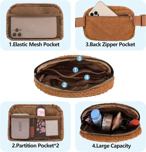 Miniatura 209 de Riñonera cruzada para mujeres y hombres, bolsa para cinturón para senderismo con correa ajustable, riñonera para correr, entrenamiento, deportes