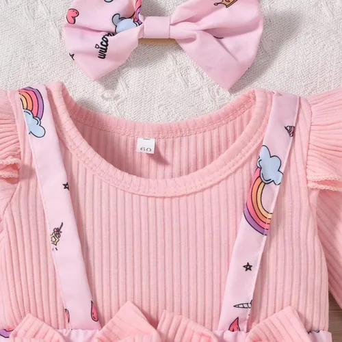 Miniatura 118 de Unutiylo Ropa de bebé recién nacida prematura con tirantes, traje de otoño e invierno, traje de manga larga con volantes
