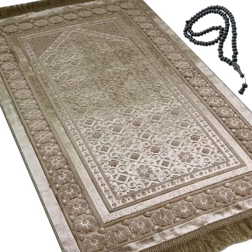 Miniatura 12 de Modefa Alfombra de Oración de Terciopelo – Alfombra Turca de Felpa Suave Janamaz Sajada Carpet para Hombres y Mujeres - Tapete de Oración Liso