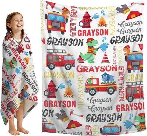Miniatura 20 de Mantas con nombre personalizado, manta de transporte personalizada, manta de automóvil ultrasuave para niños y niñas, regalo de 40 x 50 pulgadas