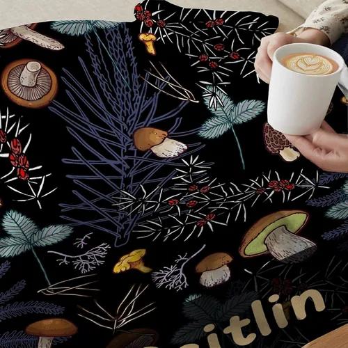 Miniatura 6 de Manta de regalo personalizada de hongos del bosque salvaje oscuro, manta de franela suave y ligera, adecuada para uso en cama, sala de estar