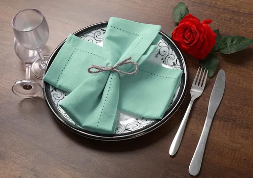 Miniatura 3 de Juego de 12 servilletas de tela de algodón con dobladillo de 18 x 18 pulgadas, decorativas, suaves, duraderas, lavables, reutilizables, perfectas
