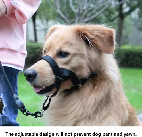 Miniatura 6 de Genlte - Collar de cabeza de perro con tela suave, arnés para la cabeza para que el perro deje de tirar con lazo ajustable (S, azul lago)