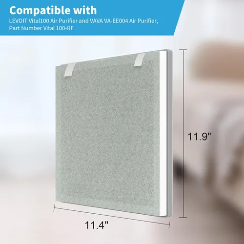 Miniatura 2 de Filtro de repuesto Vital 100 compatible con purificadores de aire LEVOIT Vital 100 y VAVA VA-EE004, número de pieza Vital 100-RF, cuatro (4) filtros