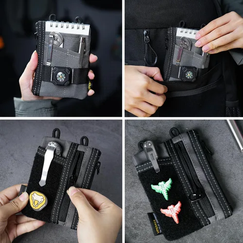 Miniatura 6 de VIPERADE VE18-S Bolsa pequeña EDC, organizador de bolsillo EDC mini para hombres, organizador de bolsillo EDC, bolsa multiherramienta con 3 ranuras