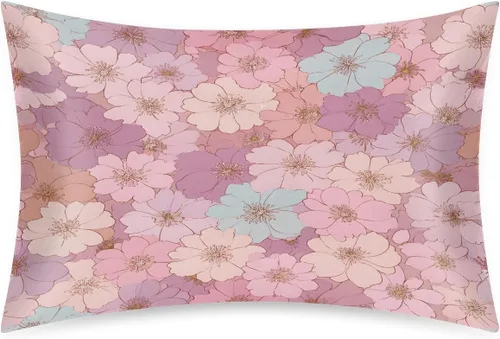 Miniatura 89 de Funda de almohada de satén de unicornio rosa lindo para cabello y piel, tamaño estándar, funda de almohada de seda suave de satén refrescante