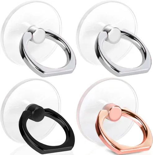 Miniatura 9 de Rosa Jsoerpay Soporte de Anillo para Teléfono Transparente de 2 Piezas, Soporte de Anillo para Teléfono con Rotación de 360° y Soporte de Dedo, rosa