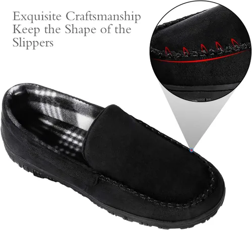 Miniatura 2 de shoeslocker Zapatillas para hombre de microgamuza mocasín de espuma viscoelástica para casa