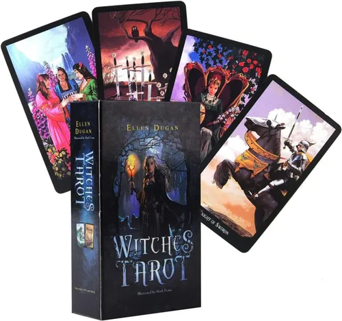 Miniatura 6 de Fankexi Juego de cartas de tarots con guía, 78 cartas de tarot de brujas, juego de adivinación del destino, duradero para principiantes y lectores