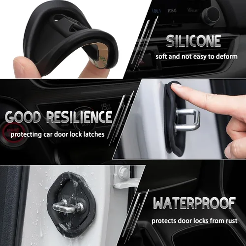 Miniatura 3 de TOMALL 4 pestillos de silicona para puerta de automóvil compatibles con Honda Accord Civic CR-V XR-V HR-V UR-V Odyssey Crosstour Pilot Vezel