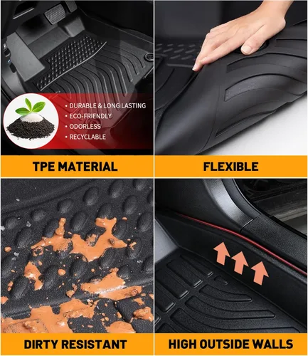 Miniatura 6 de Alfombrillas de Piso para Automóvil de Repuesto para Ford Focus 2012-2018 (No Compatible con Focus RS) Forro de TPE Resistente Ajuste Personalizado