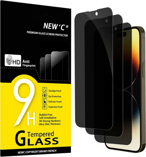 Miniatura 27 de NEW'C Paquete de 3 protectores de pantalla de privacidad para iPhone Air/iPhone 17 Air (6.5 pulgadas), película de vidrio templado antiespía