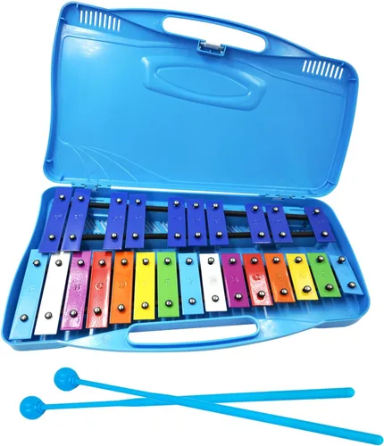 Miniatura 11 de Soulmate Xilófono Glockenspiel de 25 notas para niños, juguete musical colorido con teclas de metal, instrumento xilófono profesional con estuche