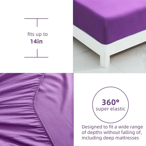 Miniatura 6 de WONGS BEDDING Juego de edredón morado tamaño completo, 7 piezas reversibles con patrón de rosas moradas en una bolsa, juego de edredón ligero