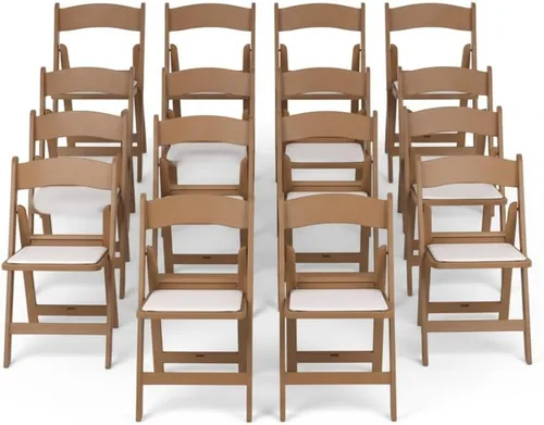 Miniatura 9 de BTEXPERT Silla plegable de resina, asiento acolchado de vinilo para interiores y exteriores, juego ligero para el hogar, eventos, fiestas, picnic