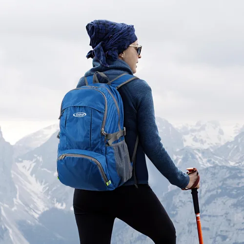 Miniatura 7 de G4Free Mochila de senderismo plegable ligera 40L, mochila de viaje impermeable Azul oscuro
