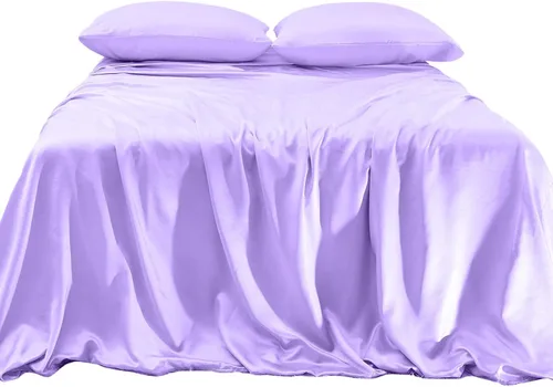 Miniatura 16 de Elegant Comfort Lujoso juego de sábanas de satén sedoso de 4 piezas, agradable para la piel y el cabello, resistente a las arrugas, la decoloración