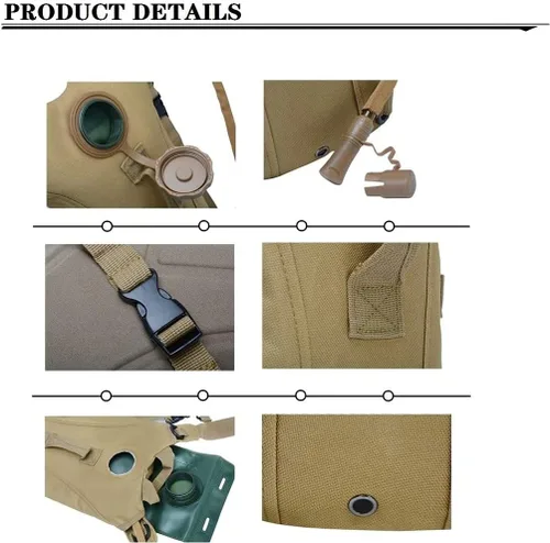 Miniatura 2 de Bolsa de agua táctica de 3L para vejiga, mochila de camello para senderismo al aire libre, camping, militar, portátil, hidratación, bolsa
