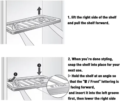 Miniatura 4 de SAZER LG Styler Shelf para modelos de la serie S3 (solo modelos de 3 trajes) S3MFBN, S3WFBN, S3RFBN, S3CW