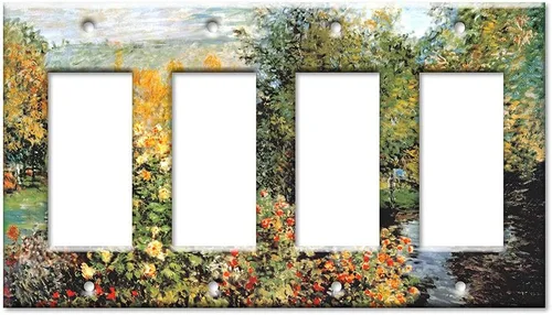 Miniatura 14 de Art Plates - Monet: Stiller Winkle - Placa decorativa de pared de metal con palanca de 1 banda - Cubierta de placa de interruptor de luz de una