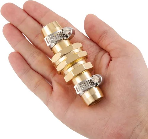 Miniatura 4 de Juego de 2 conectores de reparación de manguera de jardín con abrazaderas, apto para accesorio de manguera de jardín de 3/4" o 5/8", púa de 5/8" x