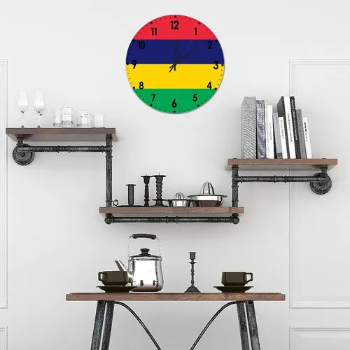 Miniatura 703 de Cheyan Reloj de pared con bandera de Canadá de 12 pulgadas, silencioso, sin tictac, de PVC, funciona con pilas, reloj redondo decorativo, regalo