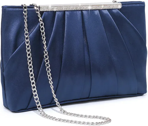Miniatura 10 de Dasein - Bolsos de mano elegantes con pliegues para mujer, bolsos formales de noche con diamantes de imitación para bodas, fiestas, graduaciones