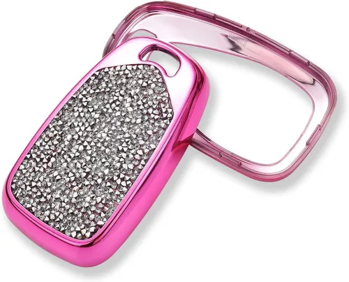 Miniatura 4 de Royalfox 3, 4, 5, 6 botones, diamantes de imitación brillantes 3D femeninos, funda para llave inteligente remota para Chevy Chevrolet Malibu Camaro