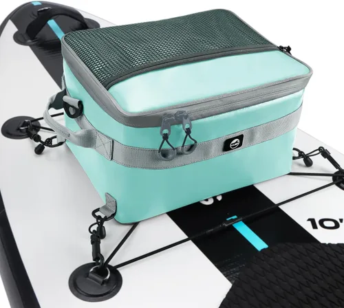 Miniatura 8 de YVLEEN Enfriador de tabla de remo impermeable, enfriador de SUP, material de PVC duradero, bolsa de cubierta con bolsillo superior de malla, correas