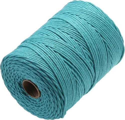 Miniatura 51 de Cuerda de macramé 4 mm x 328 yardas Natural Cuerda de algodón para macramé Cuerda de macramé colorida Cordón de algodón suave Suministros de macramé
