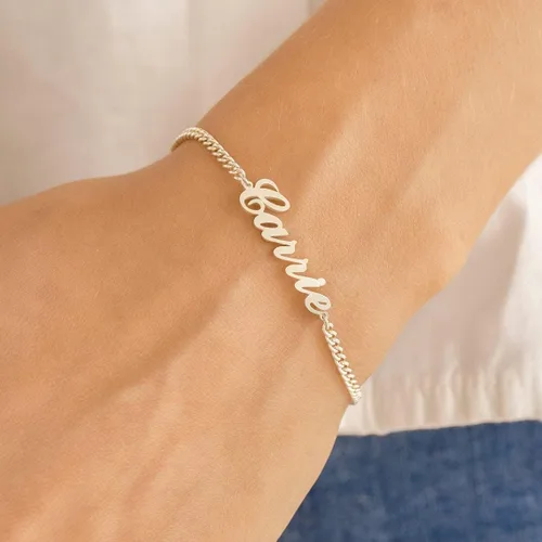 Miniatura 4 de DayOfShe - Pulsera de barra de nombre personalizada de acero inoxidable, grabado a medida, para parejas