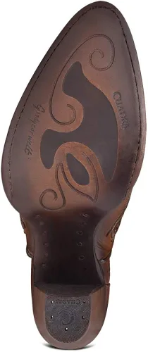 Miniatura 6 de Cuadra Botines para mujer en piel auténtica con bordado y cremallera marrón Marrón