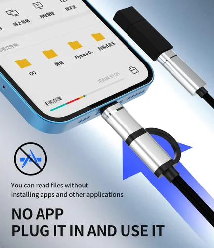 Miniatura 5 de Adaptador de cable OTG para iPhone (2 en 1) USB-A hembra a USB C Lightning macho convertidor para Apple para iPhone 15 Pro Max Plus para iPad Air